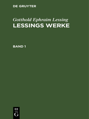 cover image of Lessings Werke, Band 1